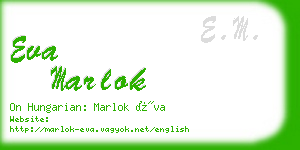 eva marlok business card